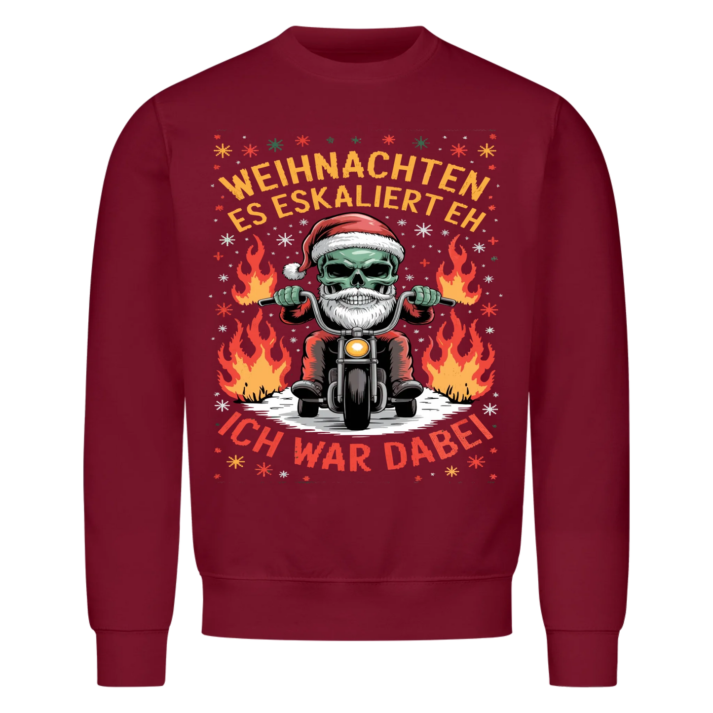 Ugly Christmas Es eskaliert eh Biker Premium Sweatshirt 3