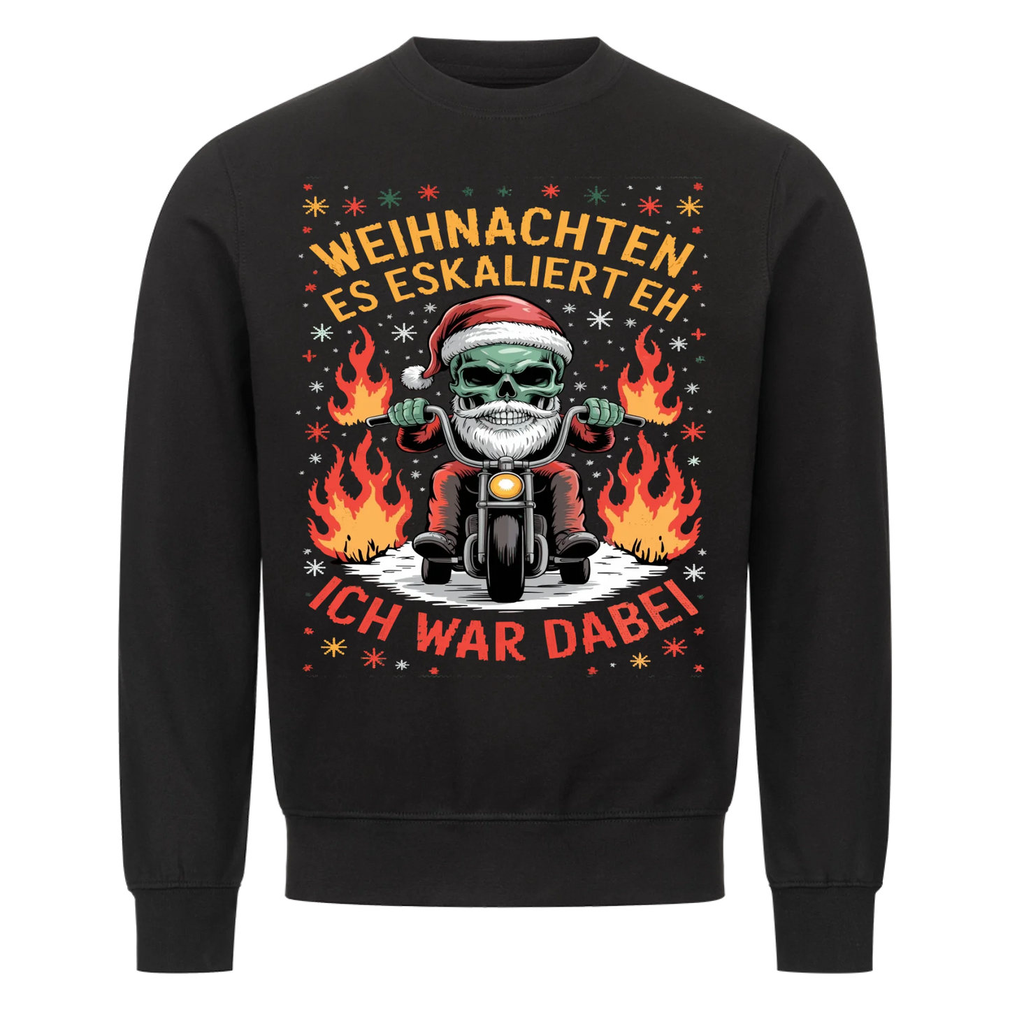 Ugly Christmas Es eskaliert eh Biker Premium Sweatshirt 3