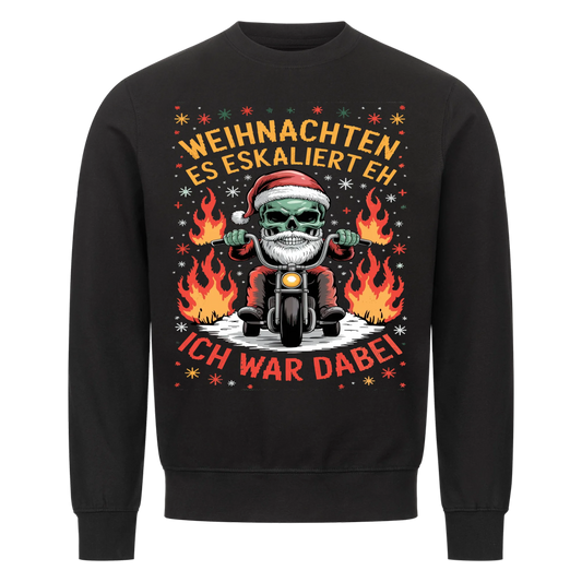 Ugly Christmas Es eskaliert eh Biker Premium Sweatshirt 3