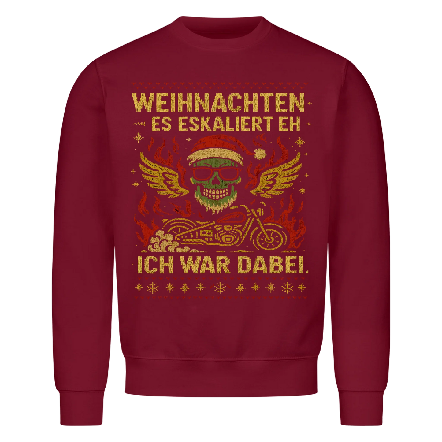 Ugly Christmas Es eskaliert eh Biker Premium Sweatshirt 4