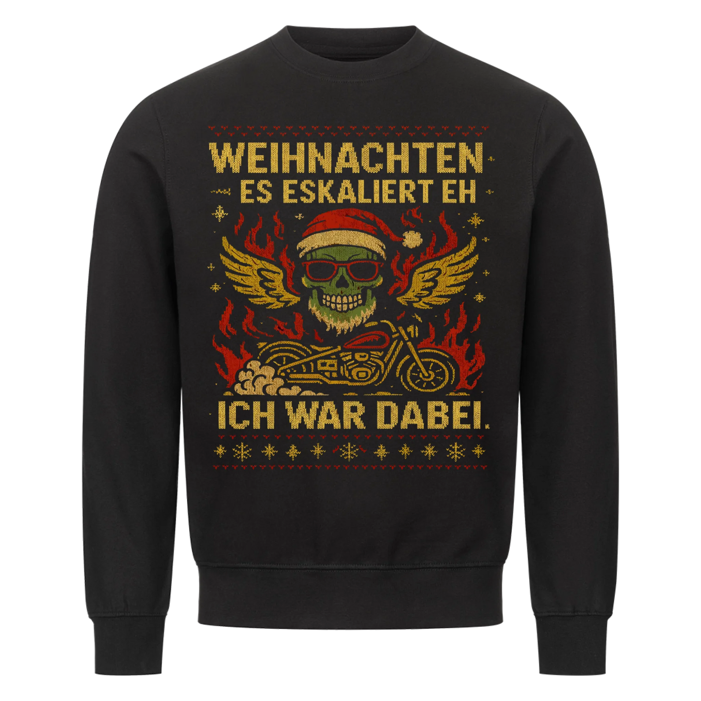 Ugly Christmas Es eskaliert eh Biker Premium Sweatshirt 4