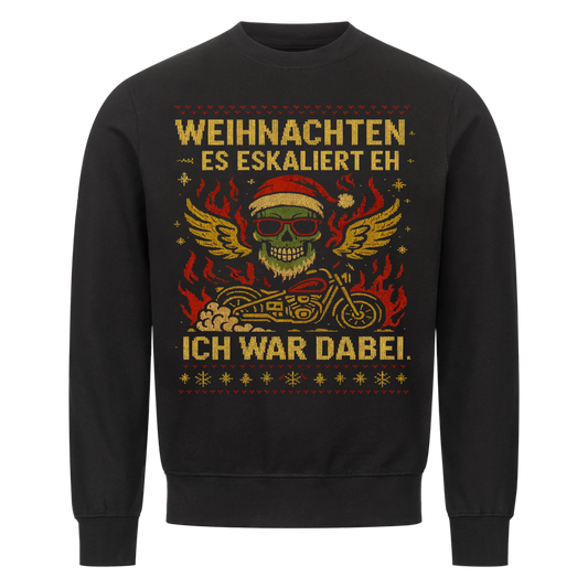Ugly Christmas Es eskaliert eh Biker Premium Sweatshirt 4