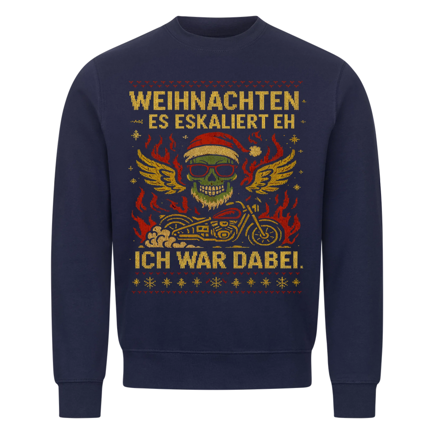 Ugly Christmas Es eskaliert eh Biker Premium Sweatshirt 4