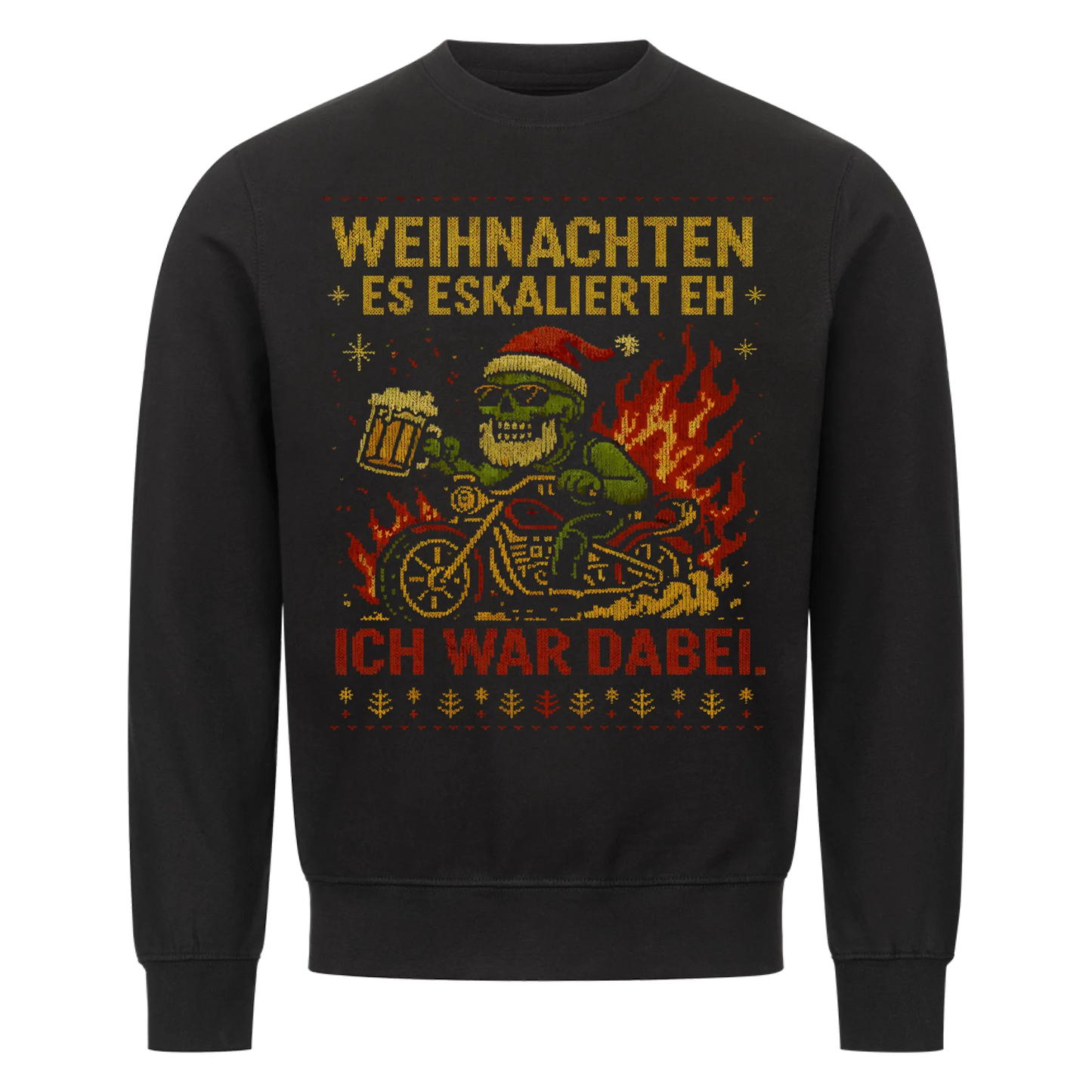 Ugly Christmas Es eskaliert eh Biker Premium Sweatshirt 5
