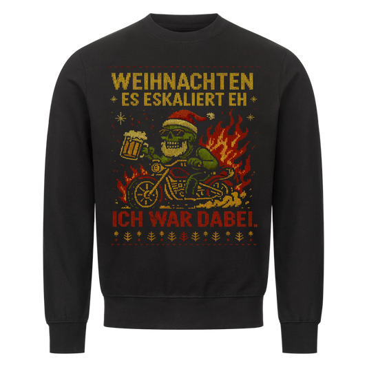 Ugly Christmas Es eskaliert eh Biker Premium Sweatshirt 5