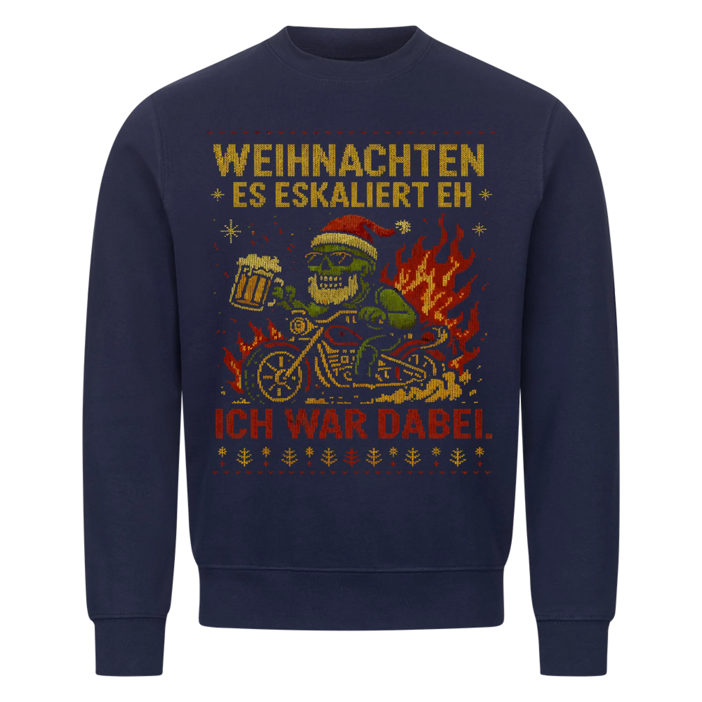 Ugly Christmas Es eskaliert eh Biker Premium Sweatshirt 5