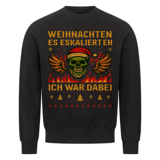 Ugly Christmas Es eskaliert eh Biker Premium Sweatshirt 6