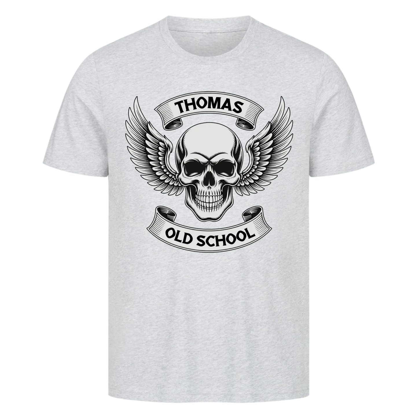 Biker Schädel Flügel personalisiertes Premium T-Shirt