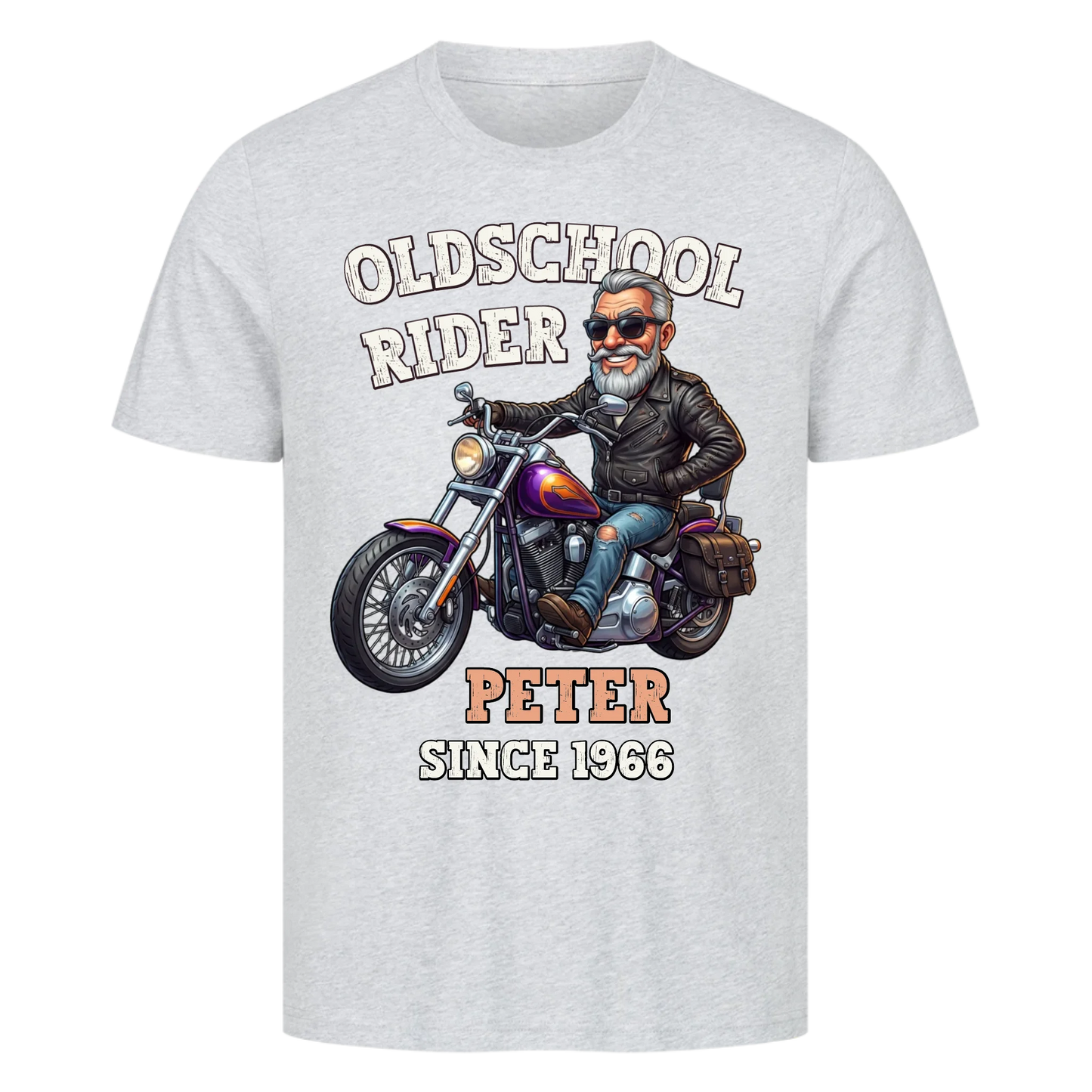 Oldschool Rider Rentner personalisiertes Premium T-Shirt