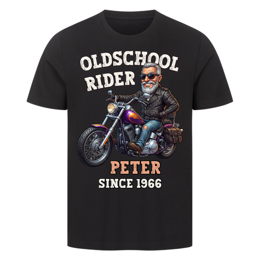 Oldschool Rider Rentner personalisiertes Premium T-Shirt