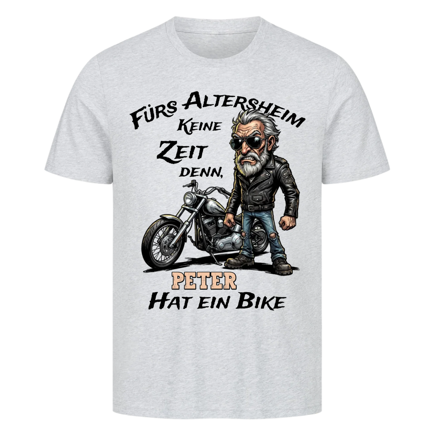 Fürs Altersheim keine Zeit motivierter Rentner personalisiertes Premium T-Shirt