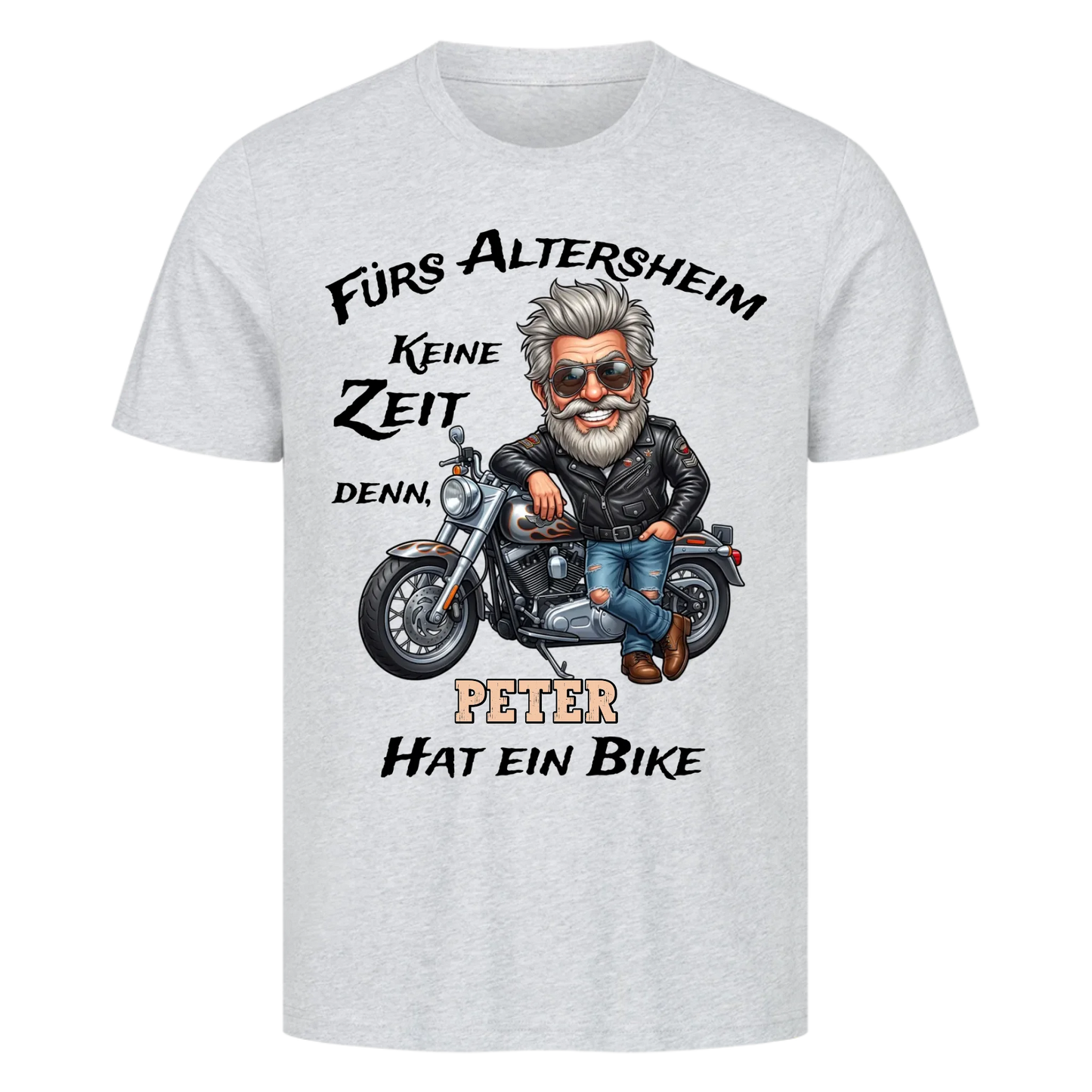 Fürs Altersheim keine Zeit moderner Rentner personalisiertes Premium T-Shirt
