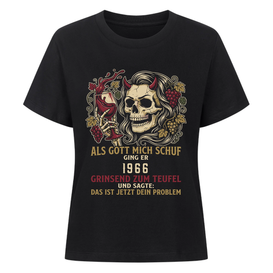 Als Gott mich schuf Frau personalisiert Premium Lady Shirt