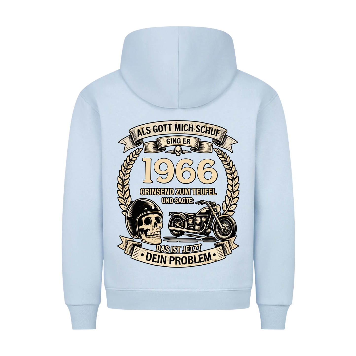 Als Gott mich schuf Biker Jahr personalisiert Premium Hoodie