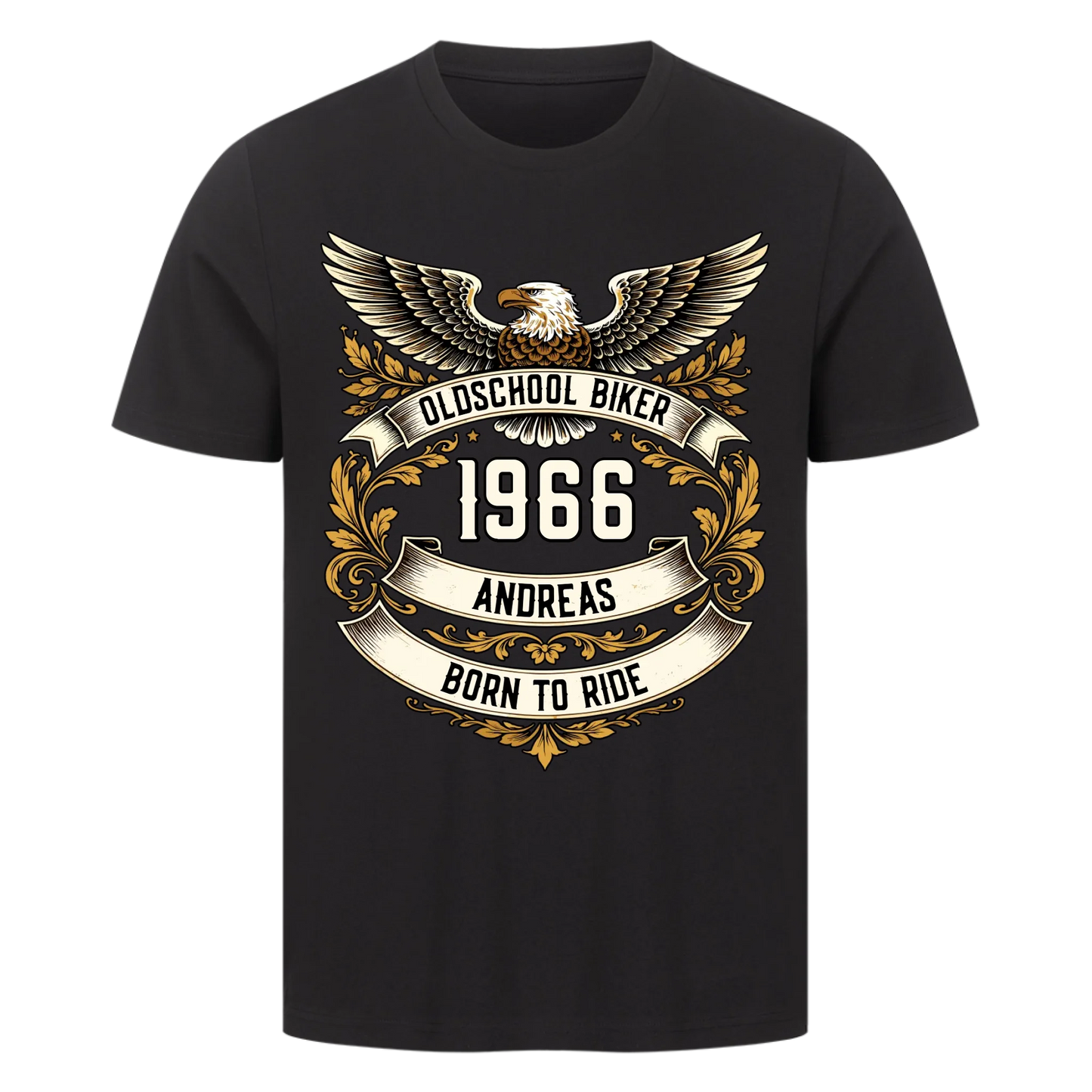 Oldschool Biker Adler – Personalisiertes Biker Premium T-Shirt