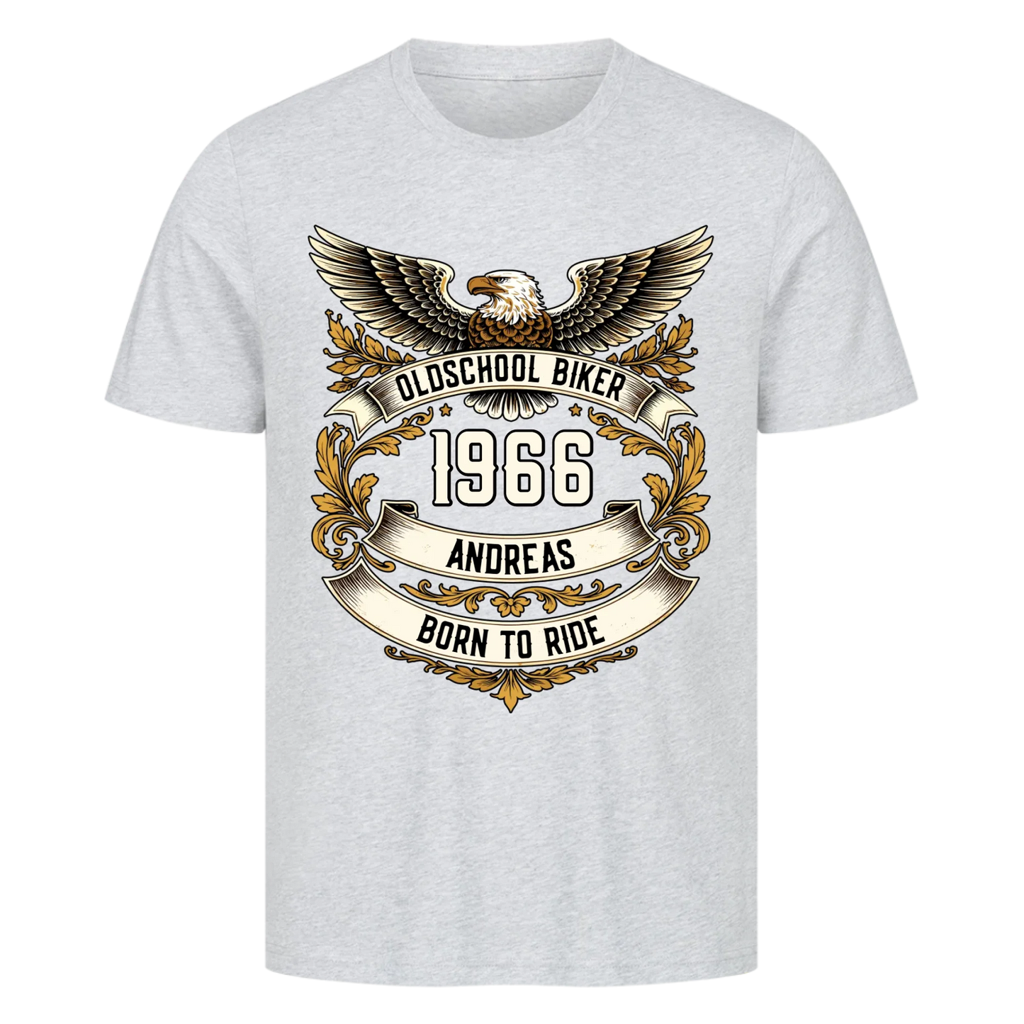 Oldschool Biker Adler – Personalisiertes Biker Premium T-Shirt