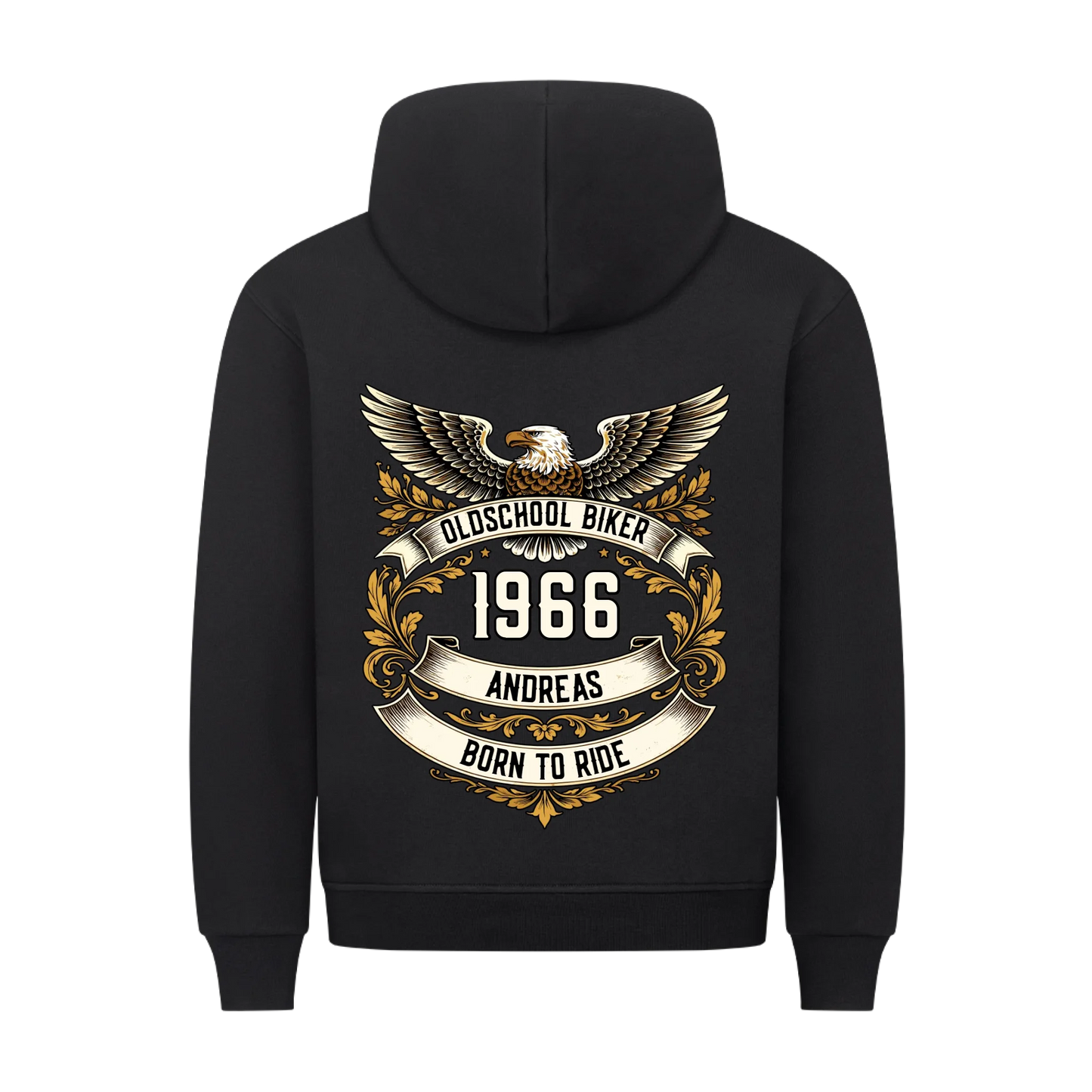 Oldschool Biker Adler – Personalisiertes Biker Premium Hoodie