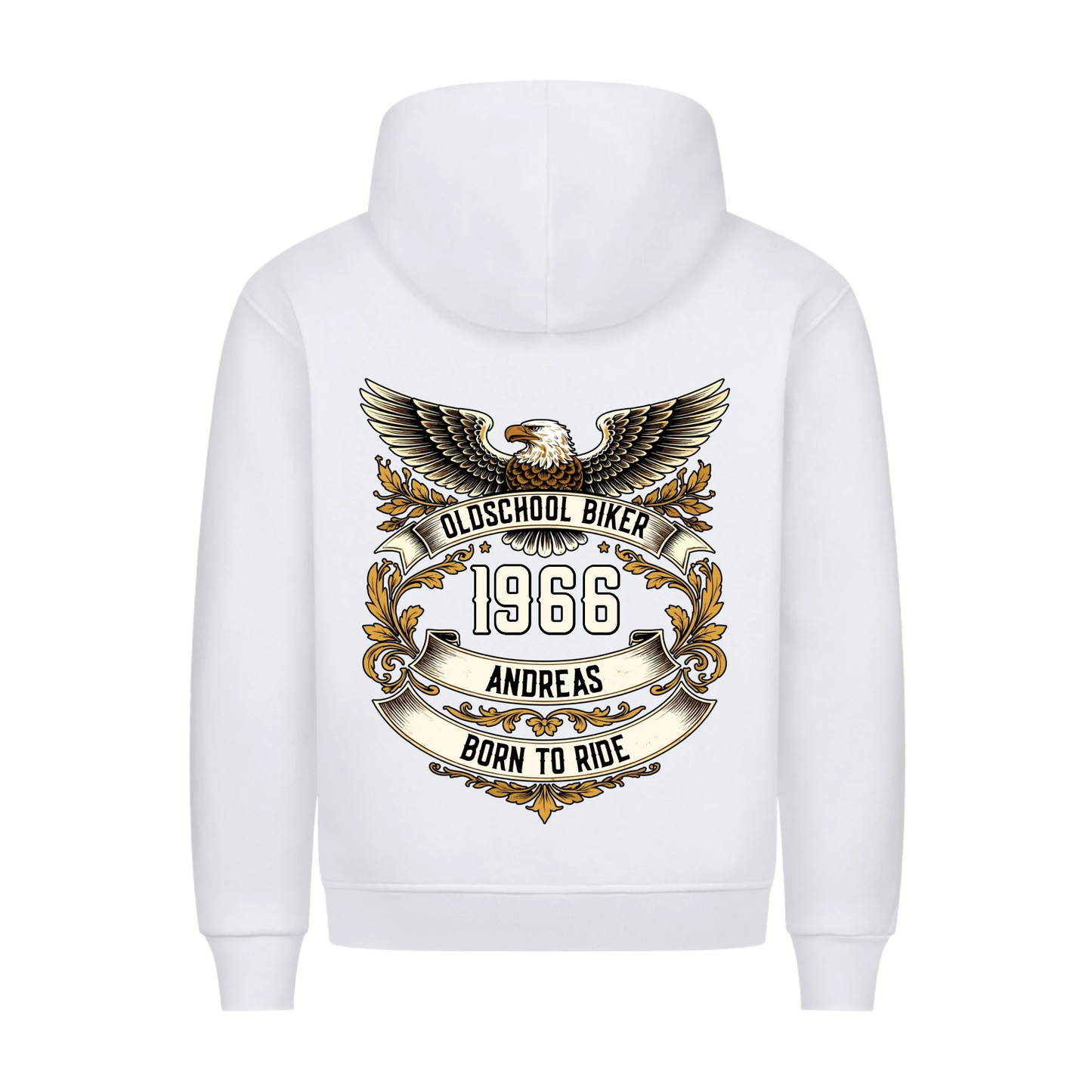 Oldschool Biker Adler – Personalisiertes Biker Premium Hoodie