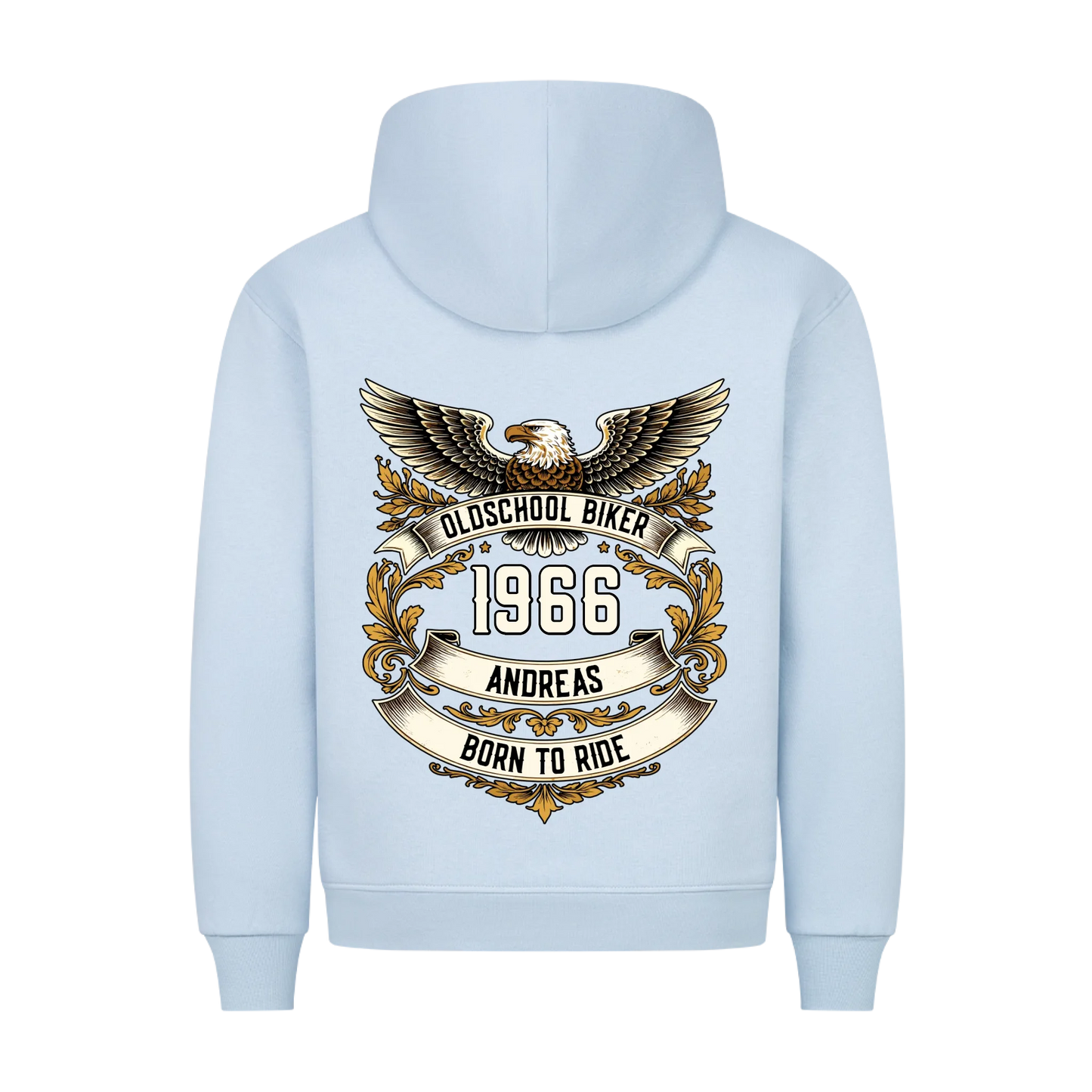 Oldschool Biker Adler – Personalisiertes Biker Premium Hoodie