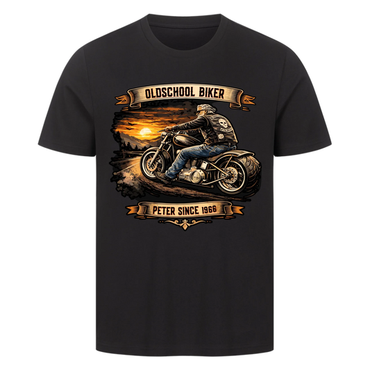 Oldschool Biker Horizont personalisiertes Premium T-Shirt