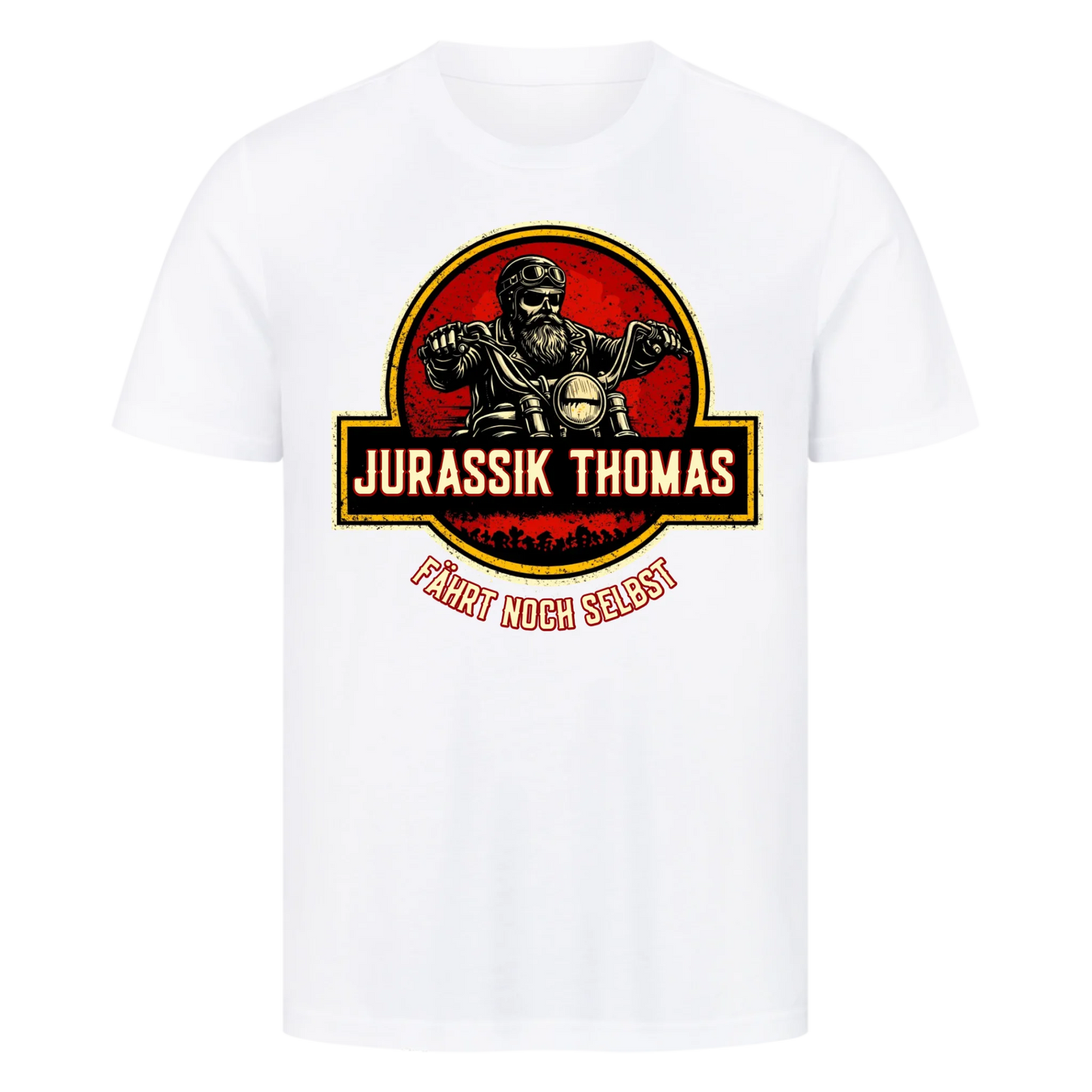 Jurassik Biker "Name" Personalisiertes Premium T-Shirt