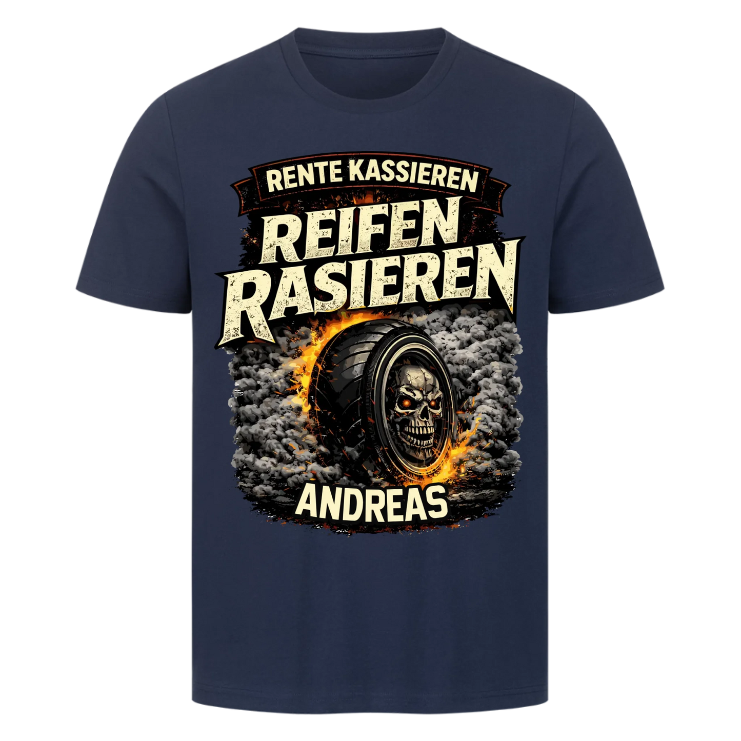Rente kassieren Reifen rasieren personalisiertes Premium T-Shirt