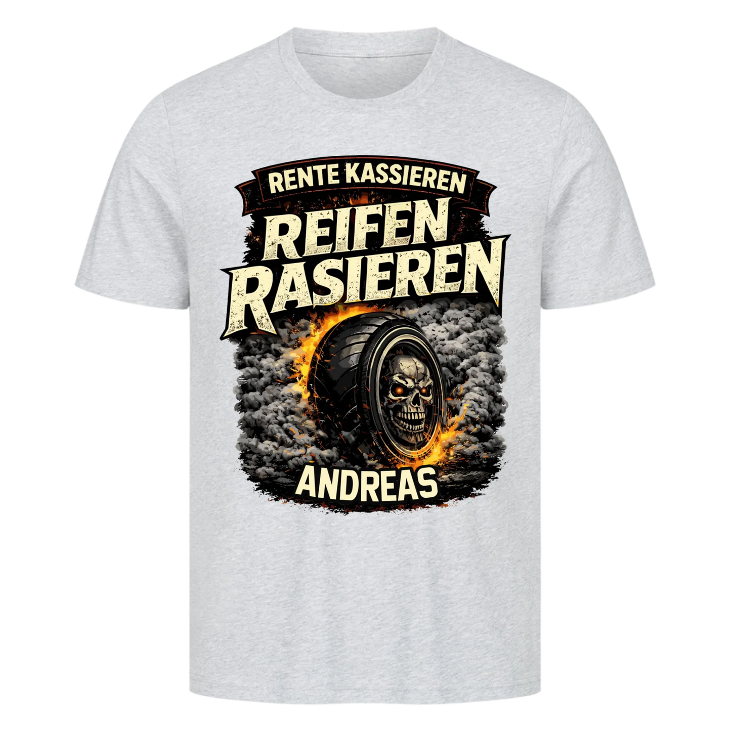 Rente kassieren Reifen rasieren personalisiertes Premium T-Shirt