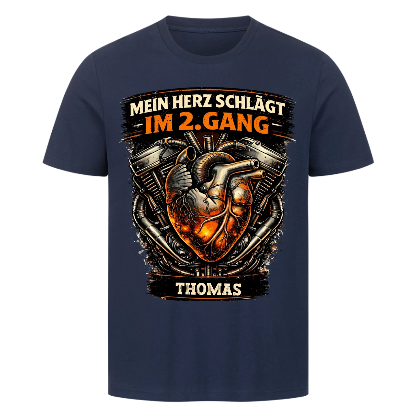 Mein Herz schlägt im 2. Gang personalisiertes Premium T-Shirt