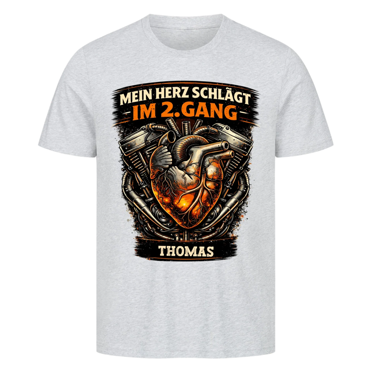 Mein Herz schlägt im 2. Gang personalisiertes Premium T-Shirt