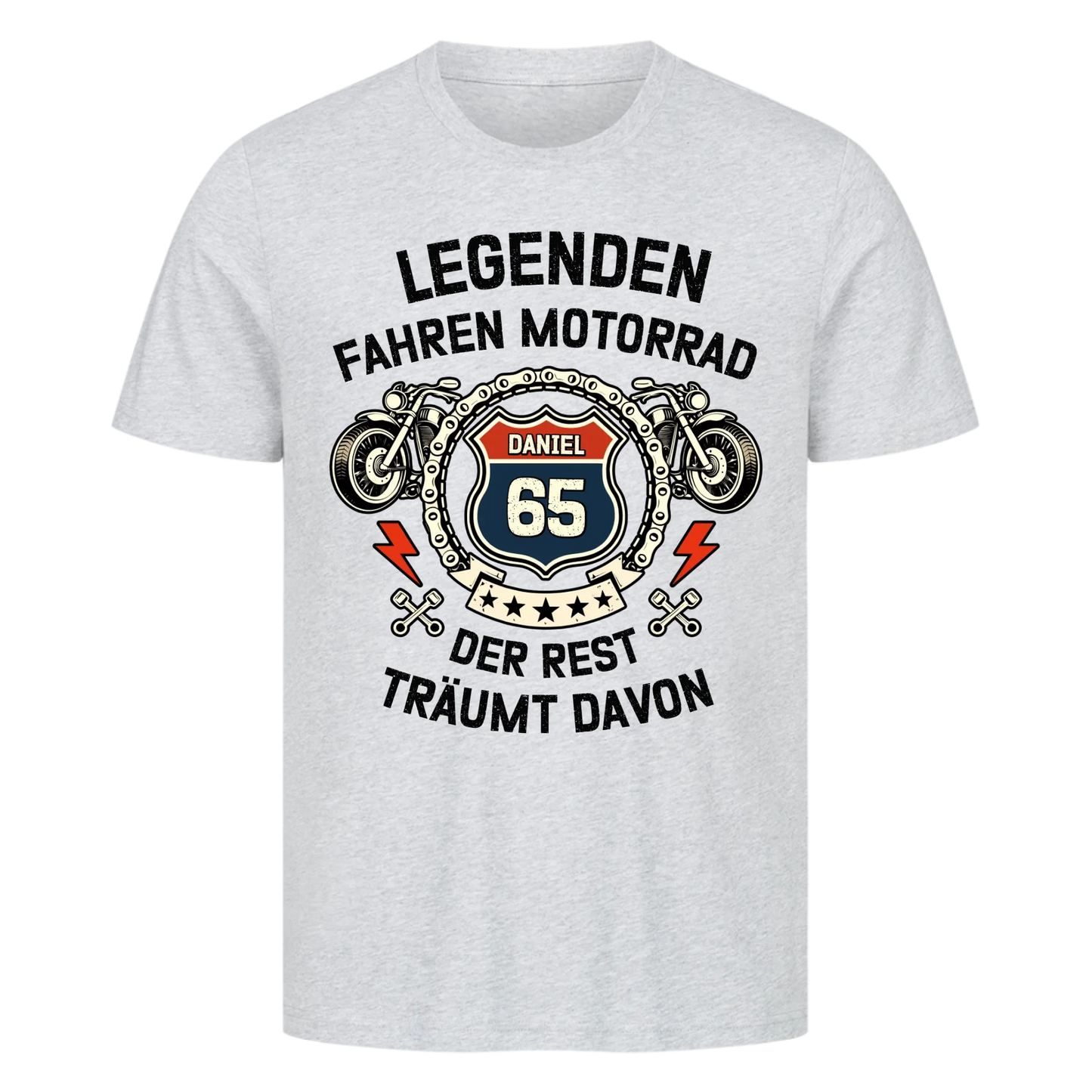 Legenden fahren Motorrad hell personalisiertes Premium T-Shirt
