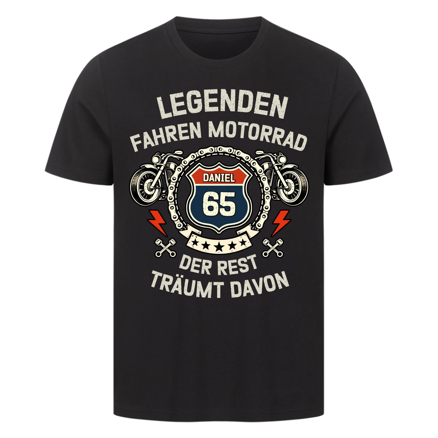 Legenden fahren Motorrad personalisiertes Premium T-Shirt