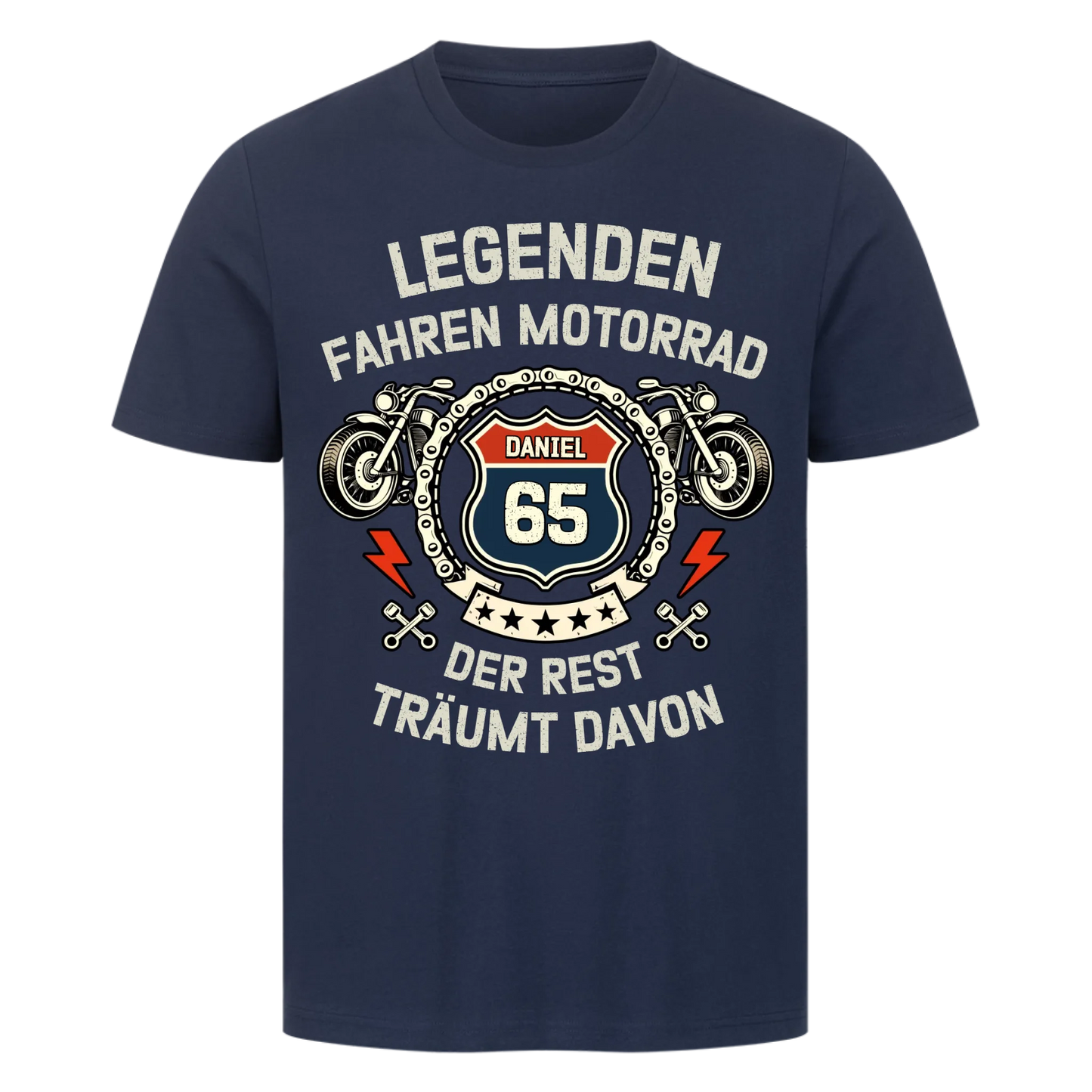 Legenden fahren Motorrad personalisiertes Premium T-Shirt