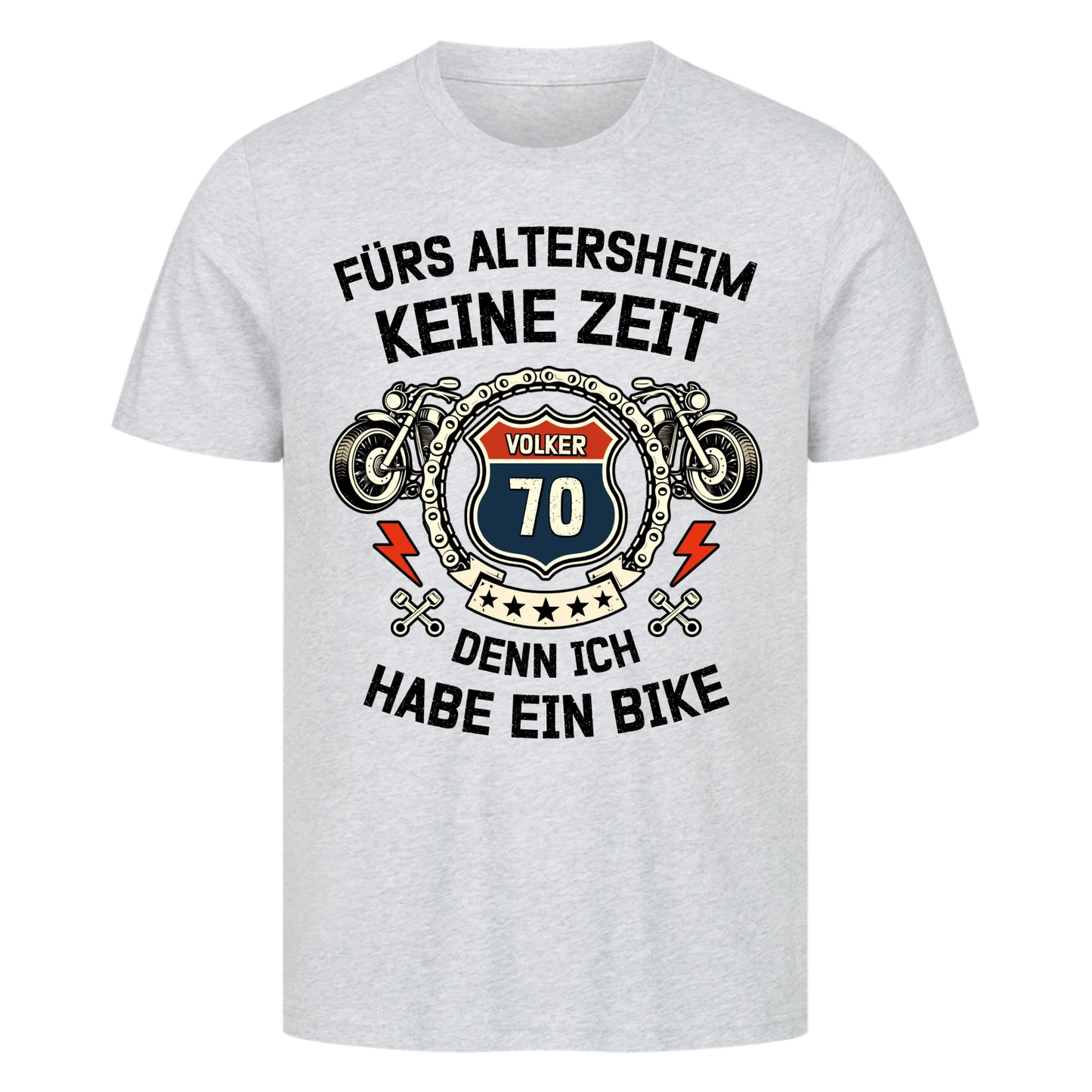 Altersheim keine Zeit helles personalisiertes Premium T-Shirt