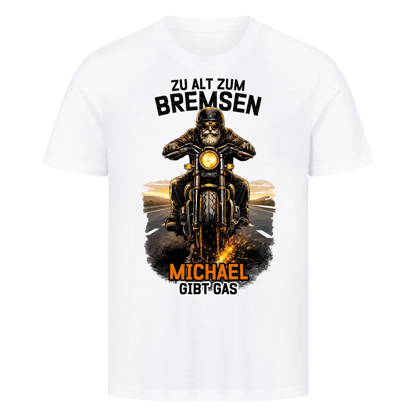 Zu Alt zum Bremsen helles personalisiertes Premium T-Shirt
