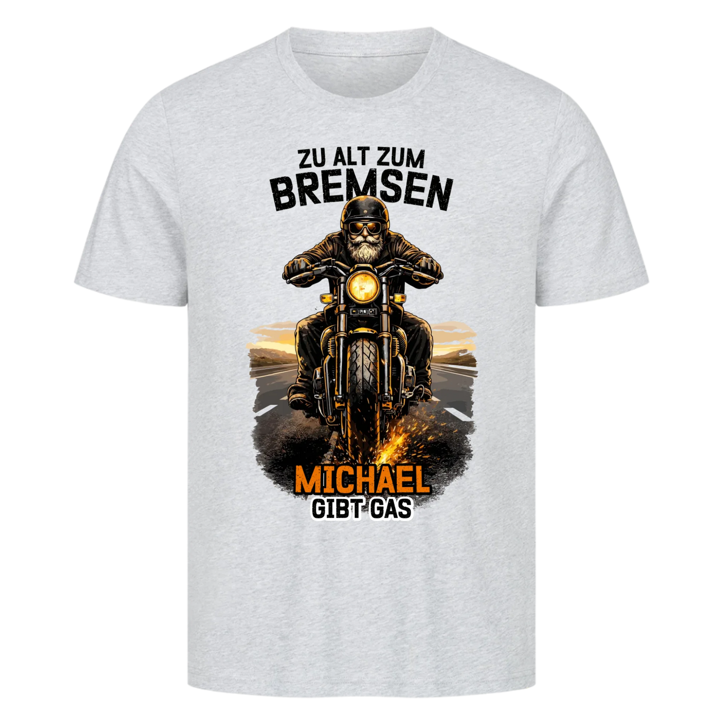 Zu Alt zum Bremsen helles personalisiertes Premium T-Shirt