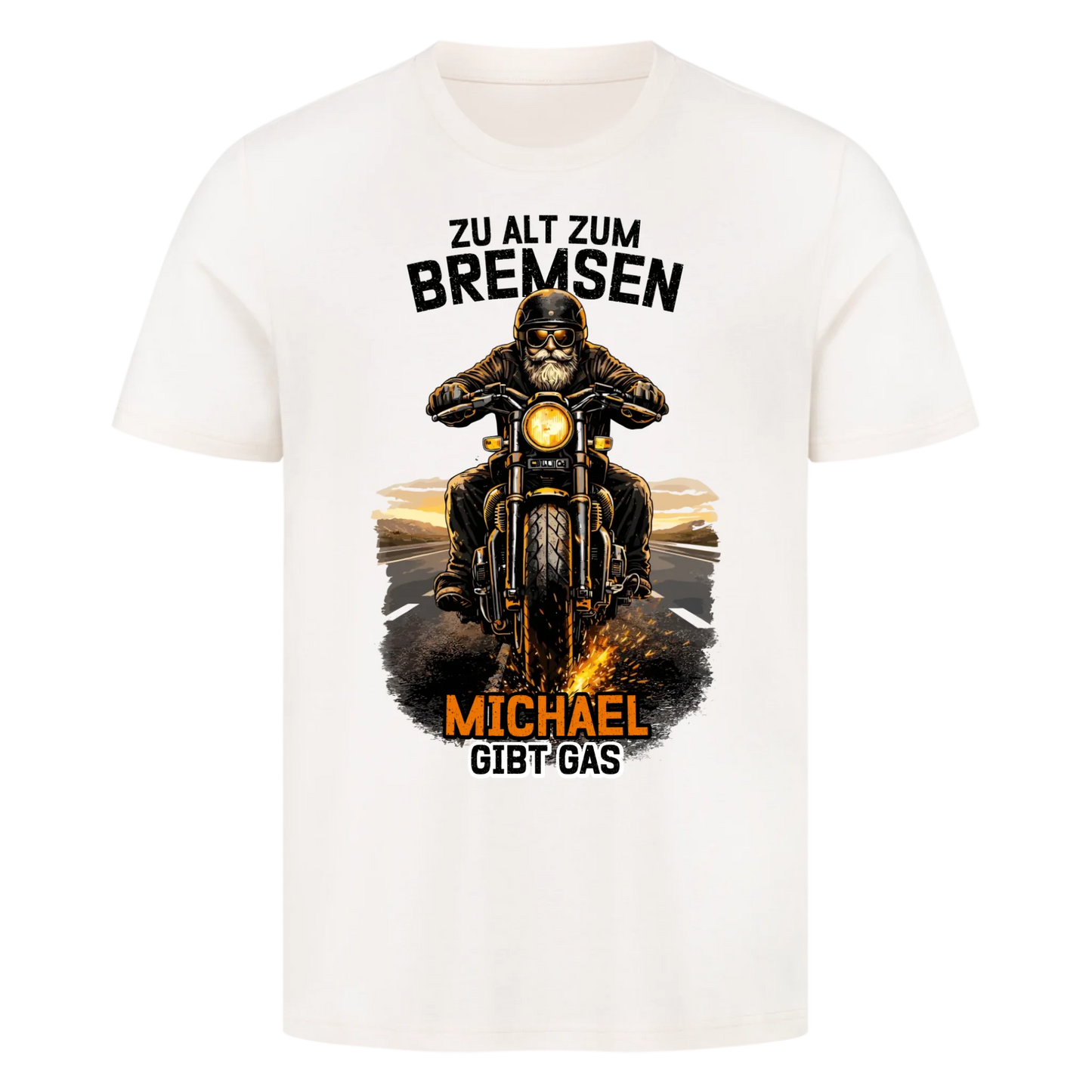 Zu Alt zum Bremsen helles personalisiertes Premium T-Shirt