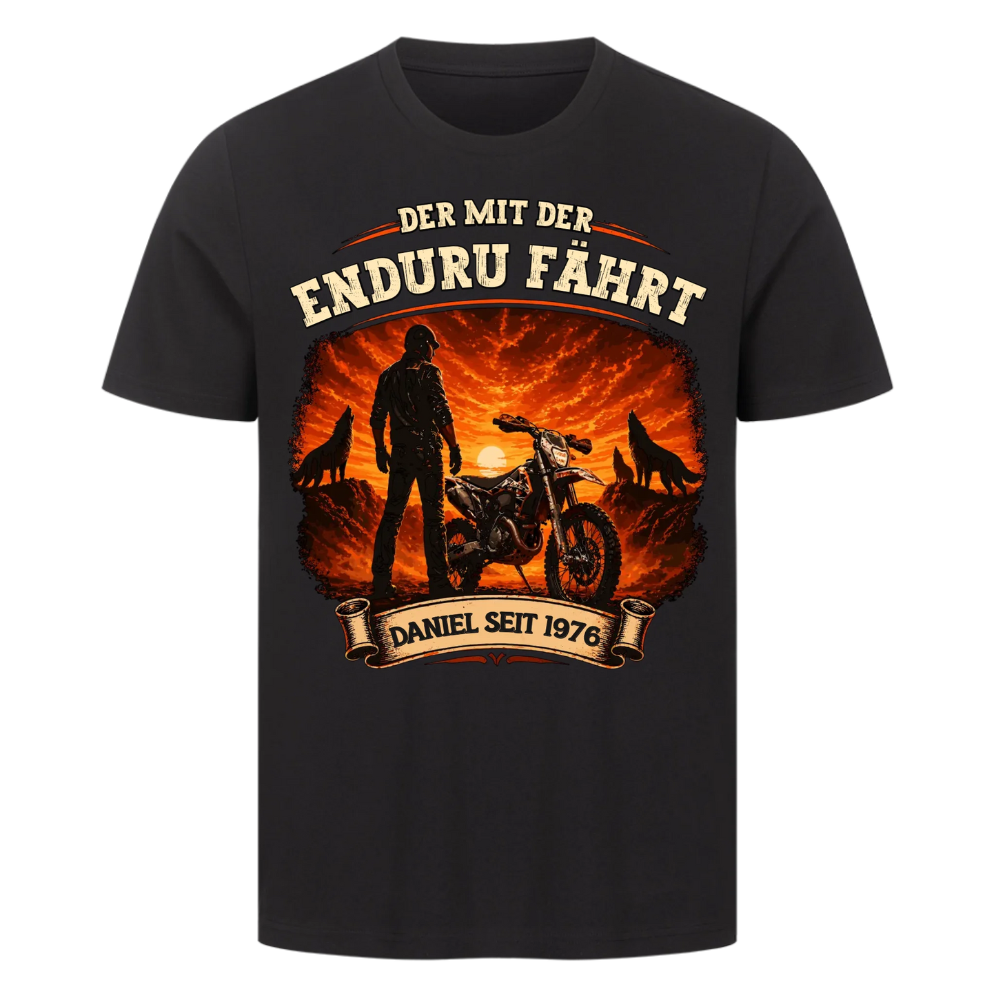 Der mit der Enduru fährt personalisiertes Premium T-Shirt