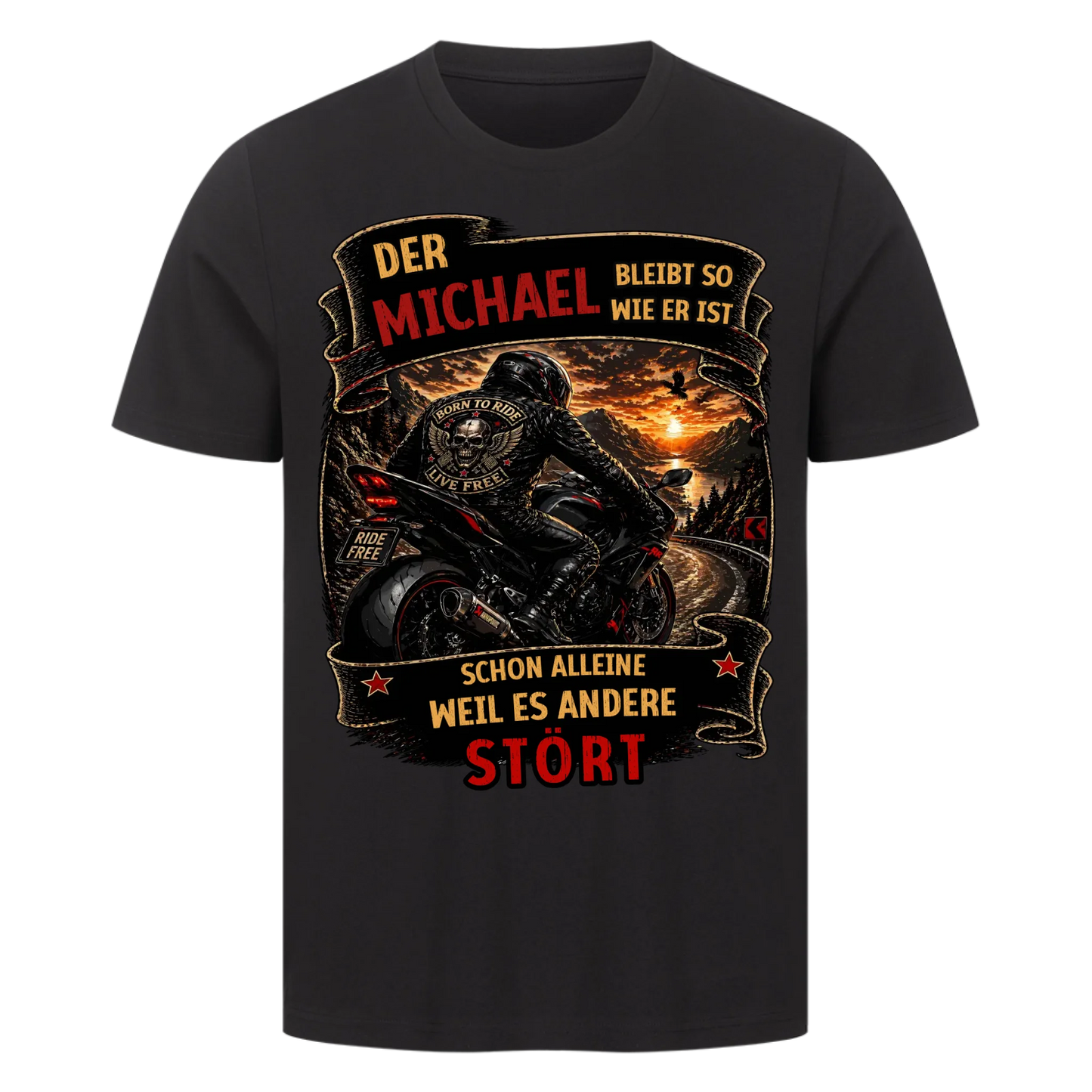 Bleib wie du bist Sportbike personalisiert Retro Premium T-Shirt
