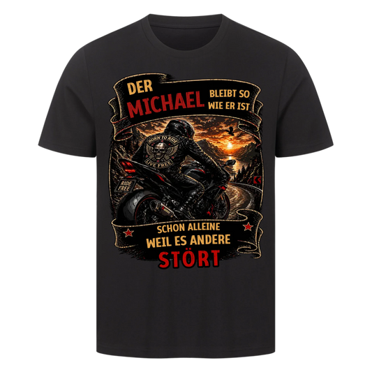 Bleib wie du bist Sportbike personalisiert Retro Premium T-Shirt