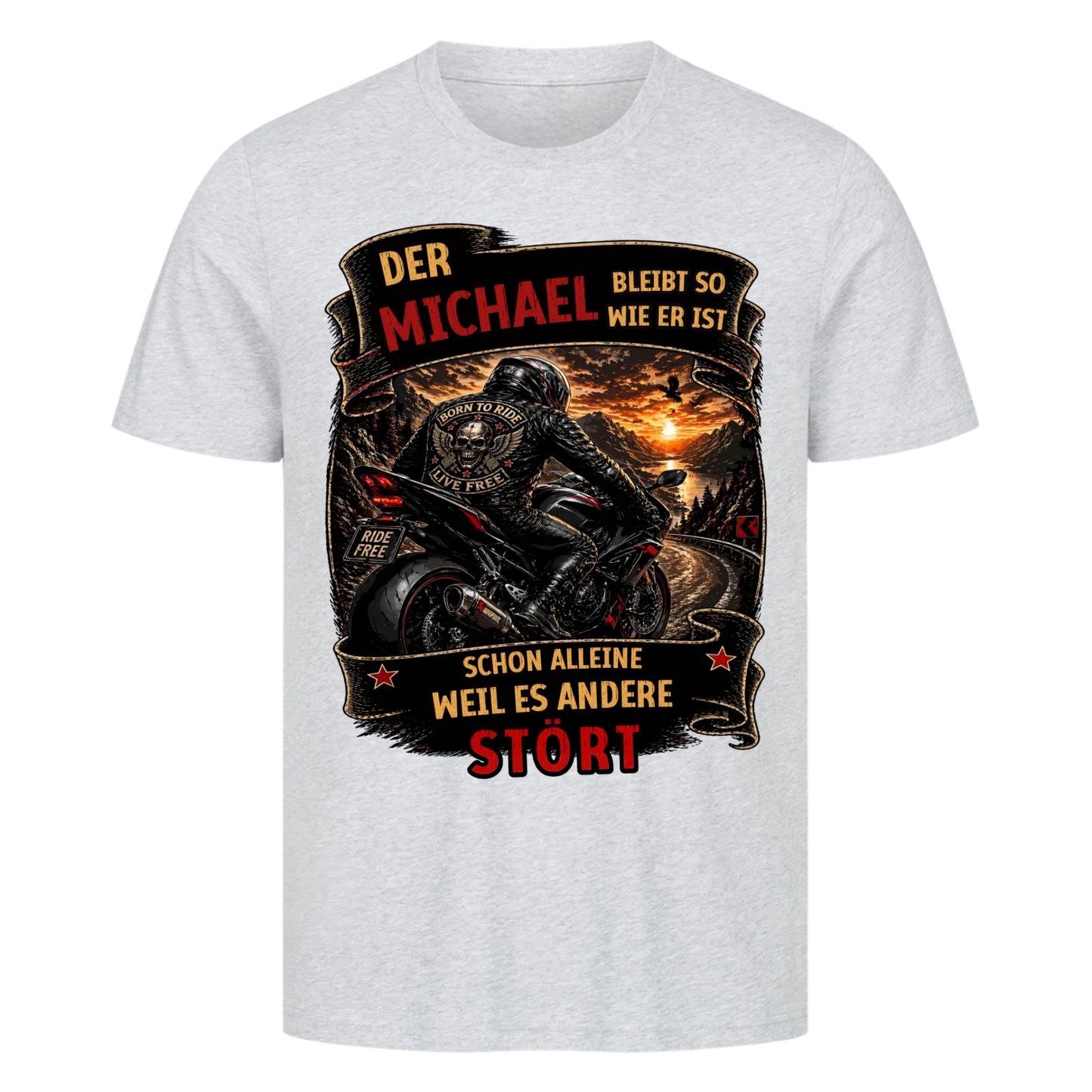 Bleib wie du bist Sportbike personalisiert Retro Premium T-Shirt