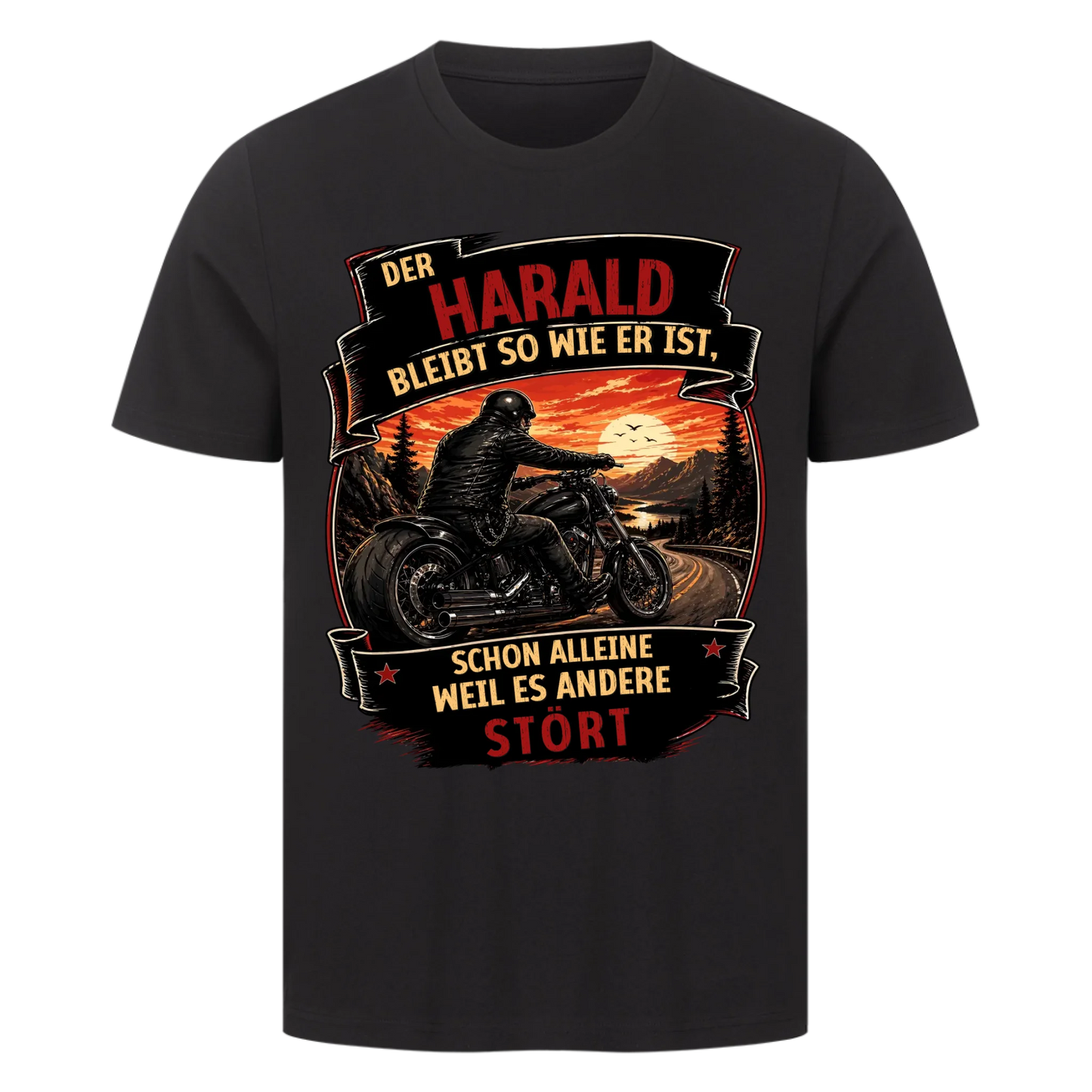Bleib wie du bist Bobber personalisiert Retro Premium T-Shirt