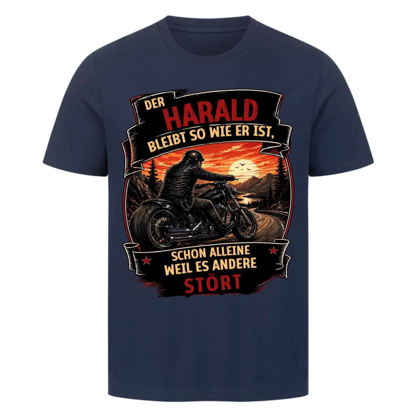Bleib wie du bist Bobber personalisiert Retro Premium T-Shirt