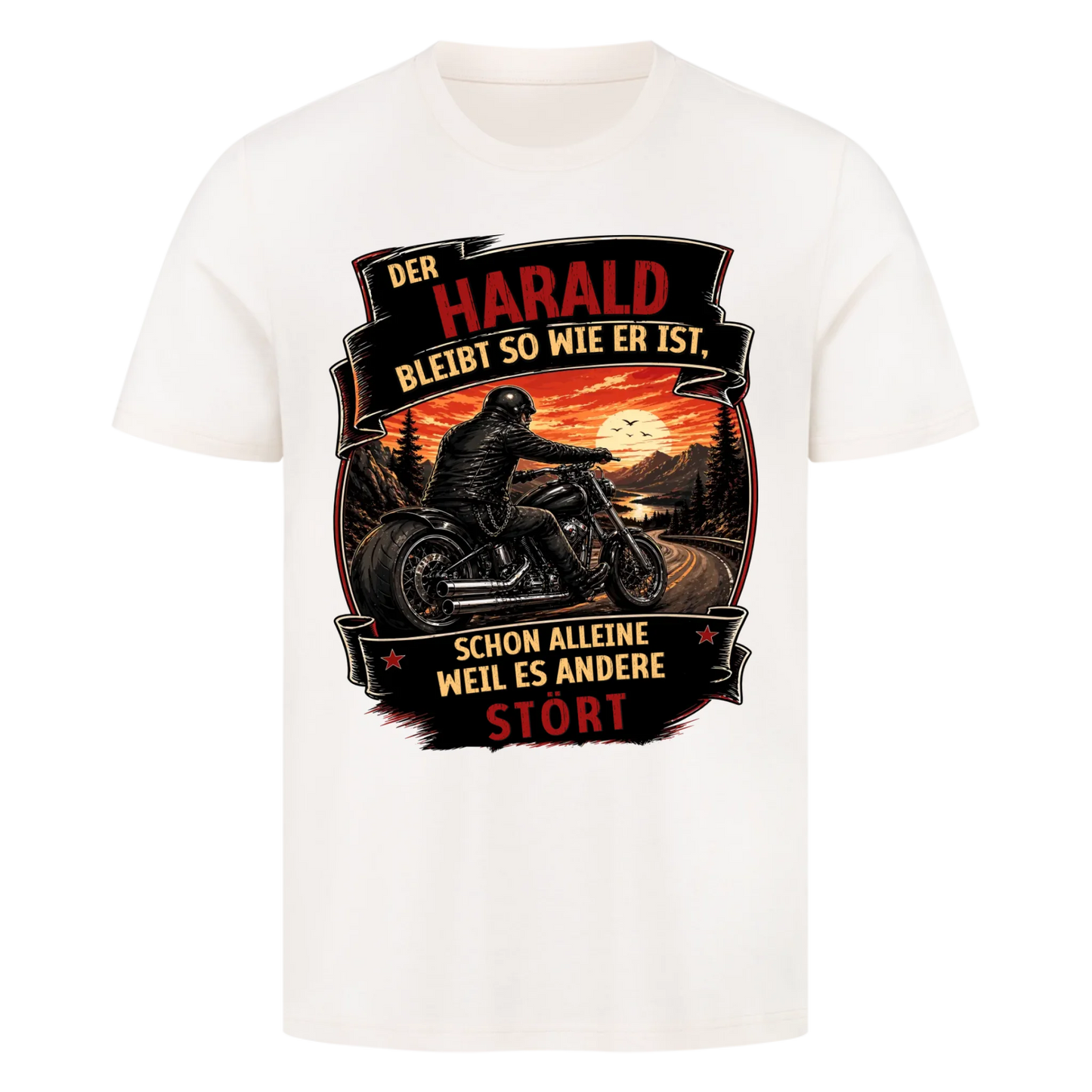 Bleib wie du bist Bobber personalisiert Retro Premium T-Shirt