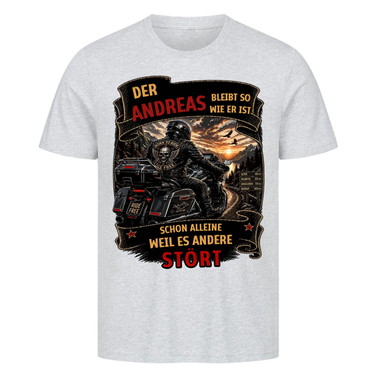 Bleib wie du bist Tourer personalisiert Retro Premium T-Shirt