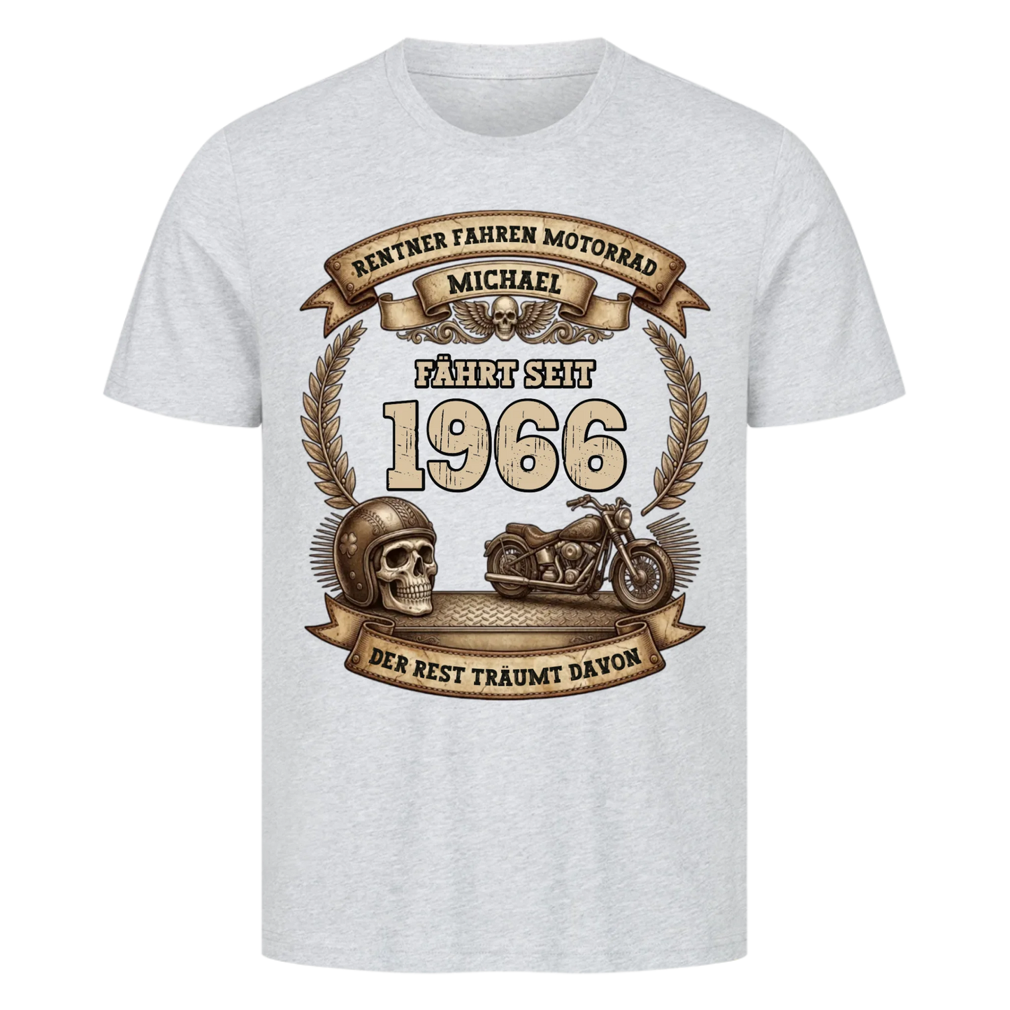 Rentner fahren Motorrad skul personalisiert Premium T-Shirt
