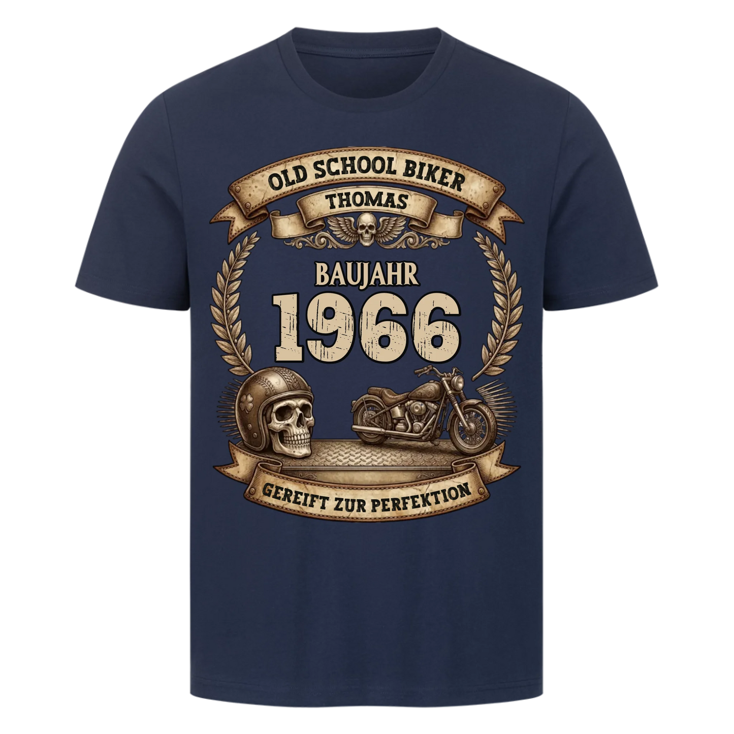 Old School Biker personalisiert Premium T-Shirt