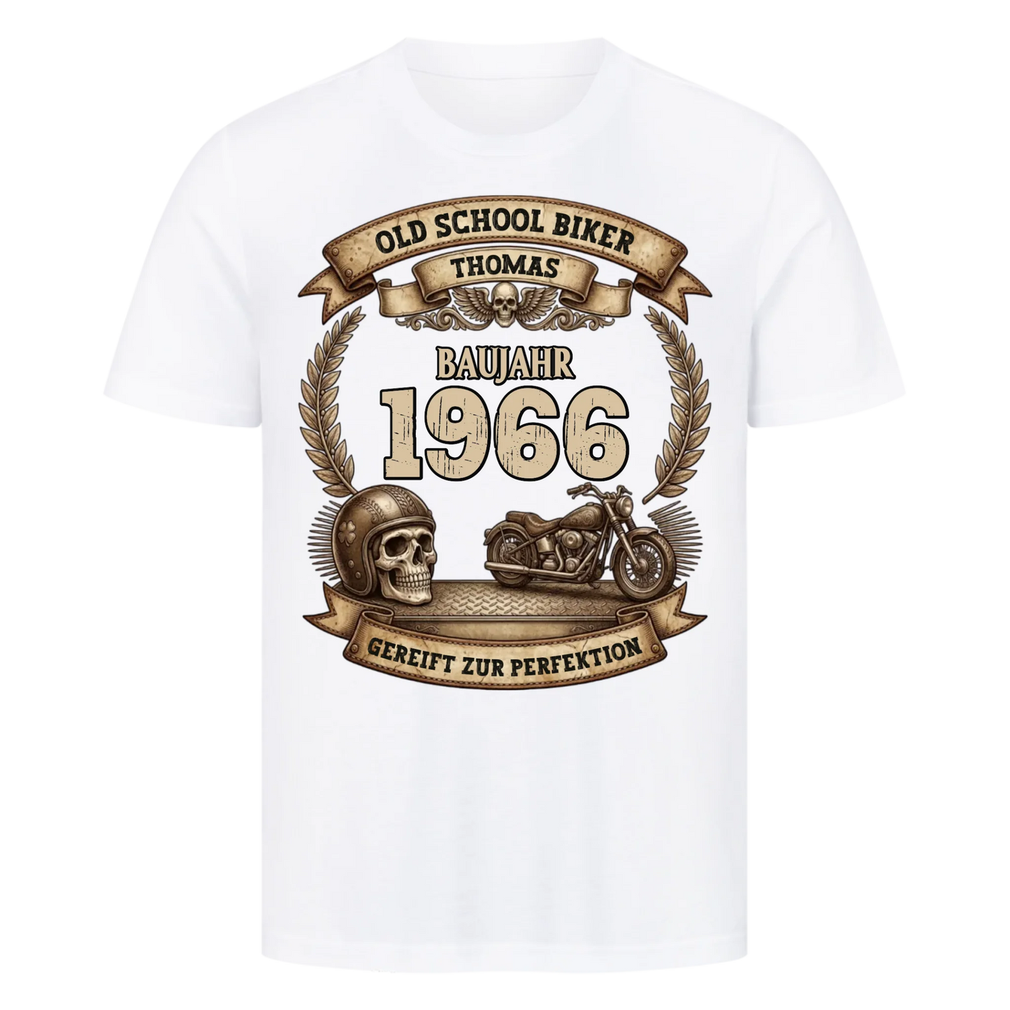 Old School Biker personalisiert Premium T-Shirt