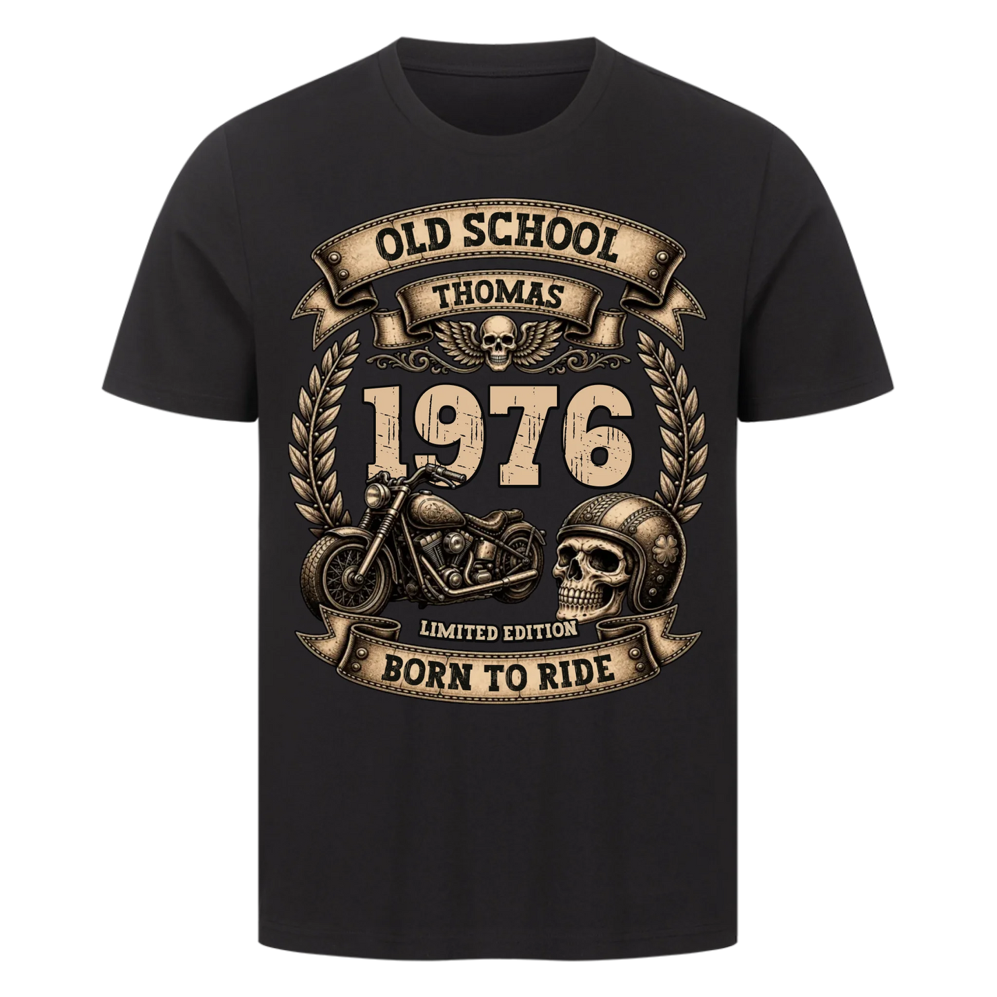 Old School Biker personalisiert Premium T-Shirt