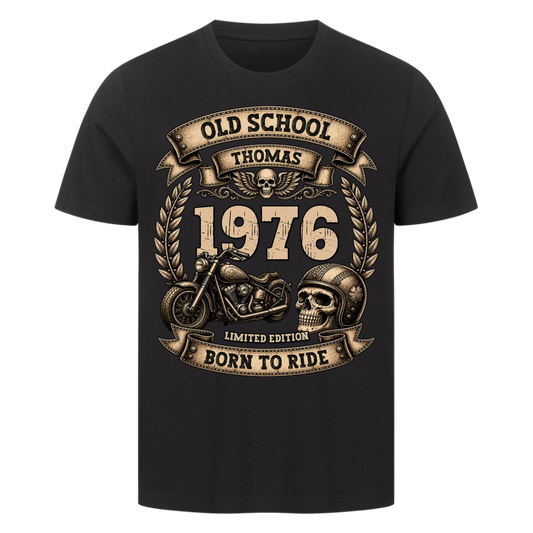 Old School Biker personalisiert Premium T-Shirt
