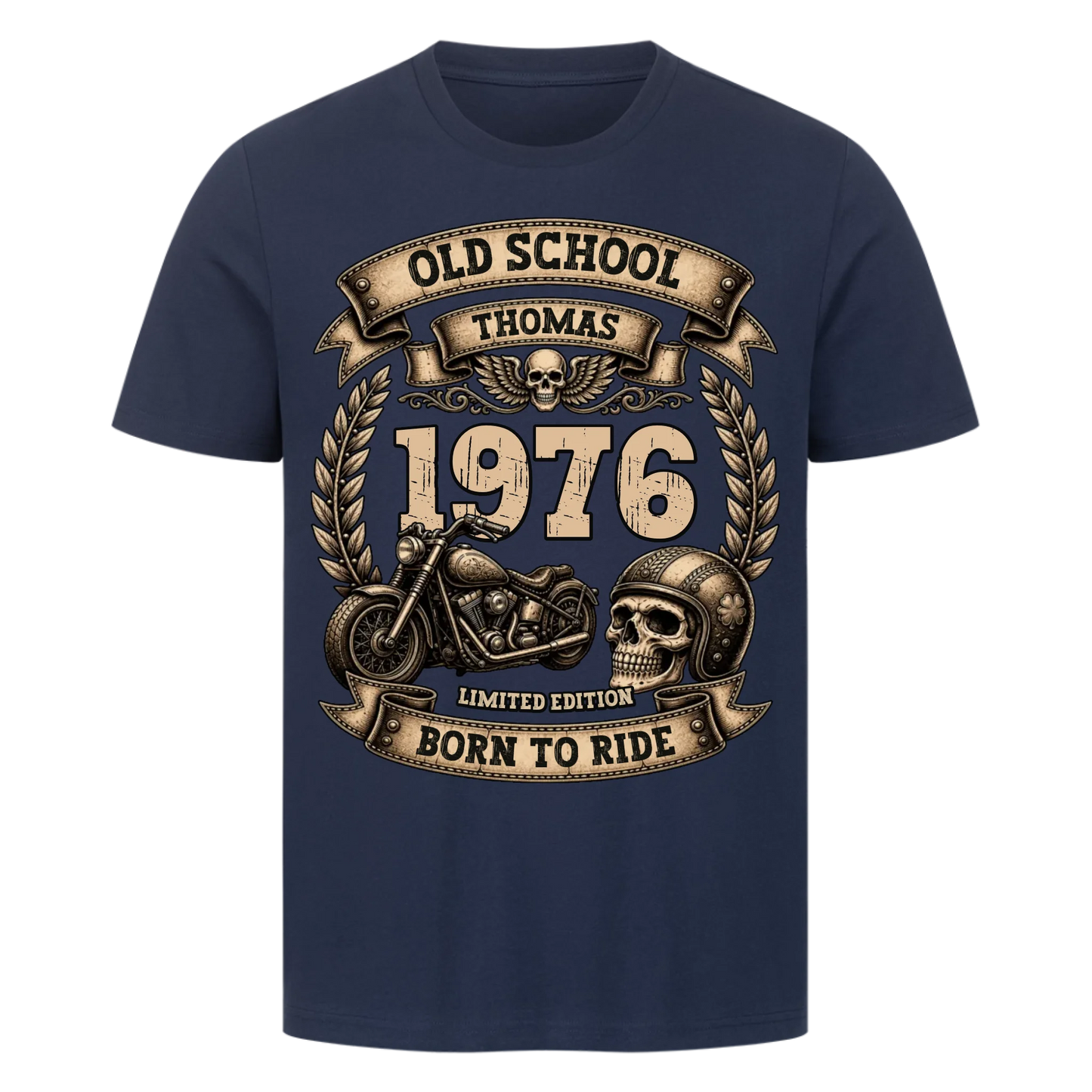 Old School Biker personalisiert Premium T-Shirt